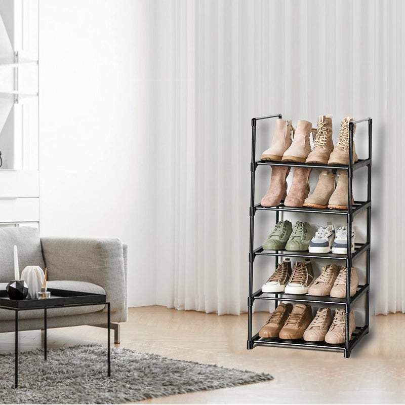 OYREL Shoe Rack, Sturdy Metal Shoes Rack Organizer,Narrow Shoes Stand Shelf 5 Tier Shoe Racks for Closets Small Space - Image 2